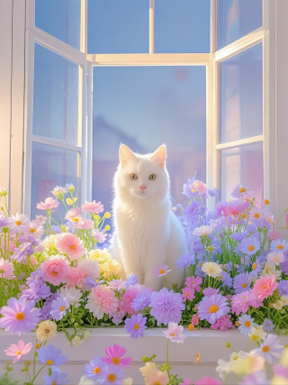 花海里的猫猫