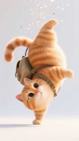 翻跟斗的小猫