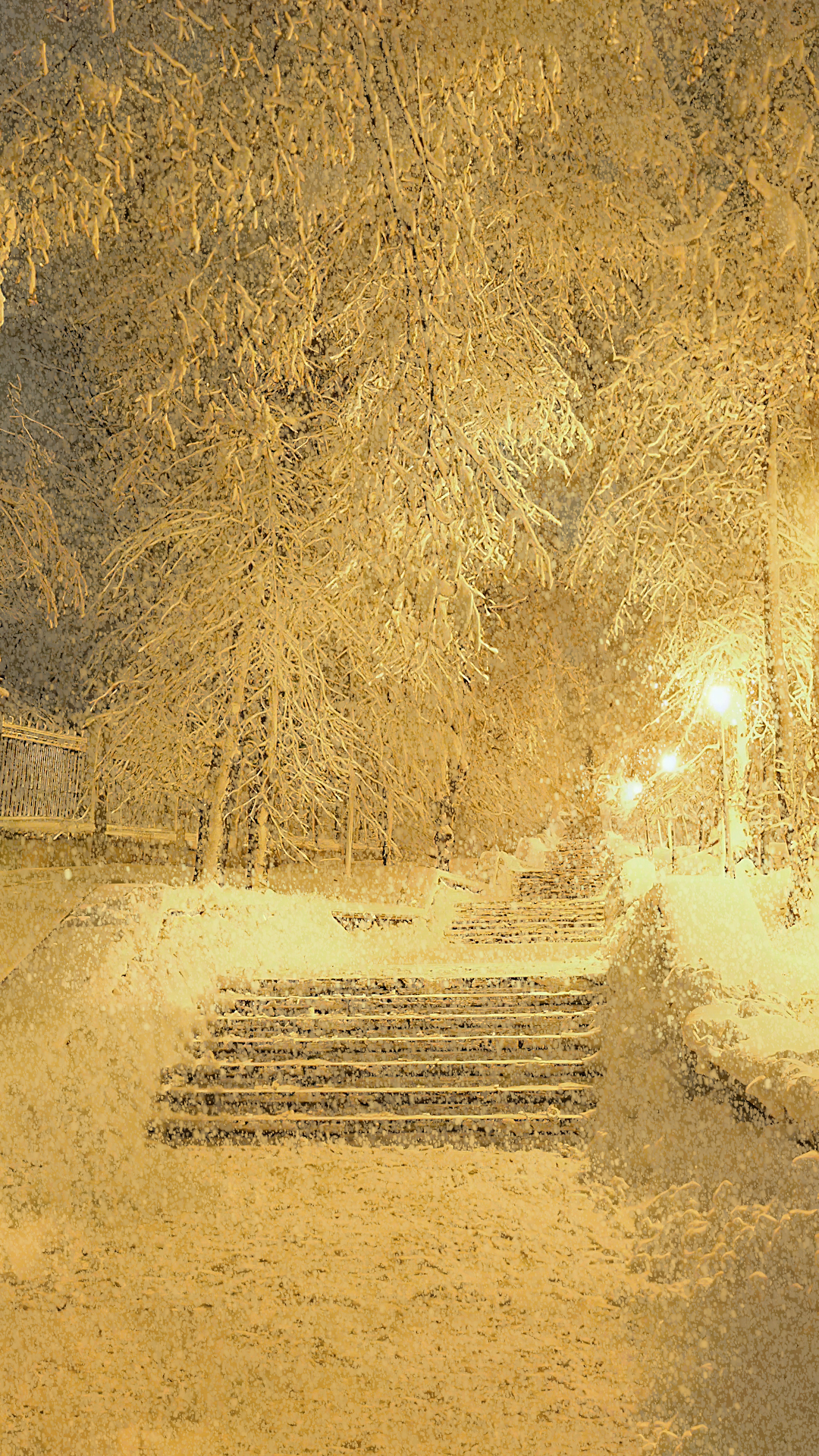 夜晚治愈雪景