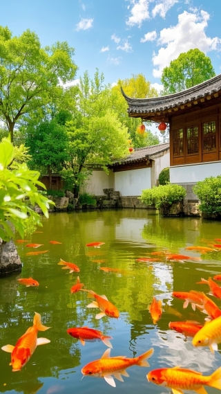 锦鲤池塘