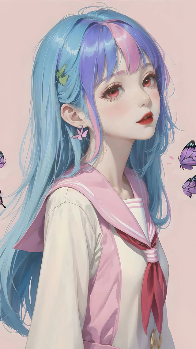 蝴蝶可愛女生