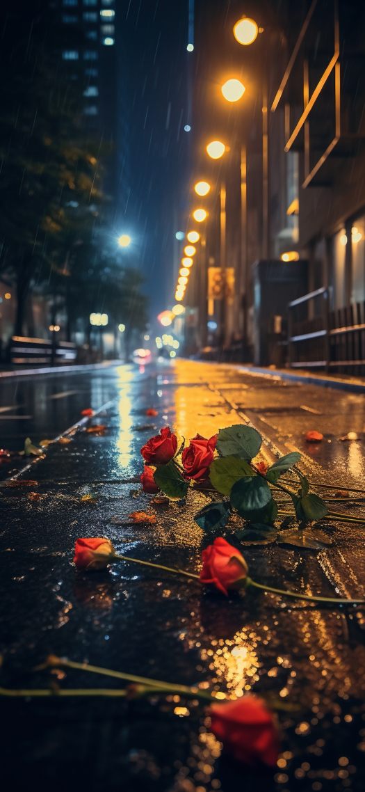 雨中玫瑰