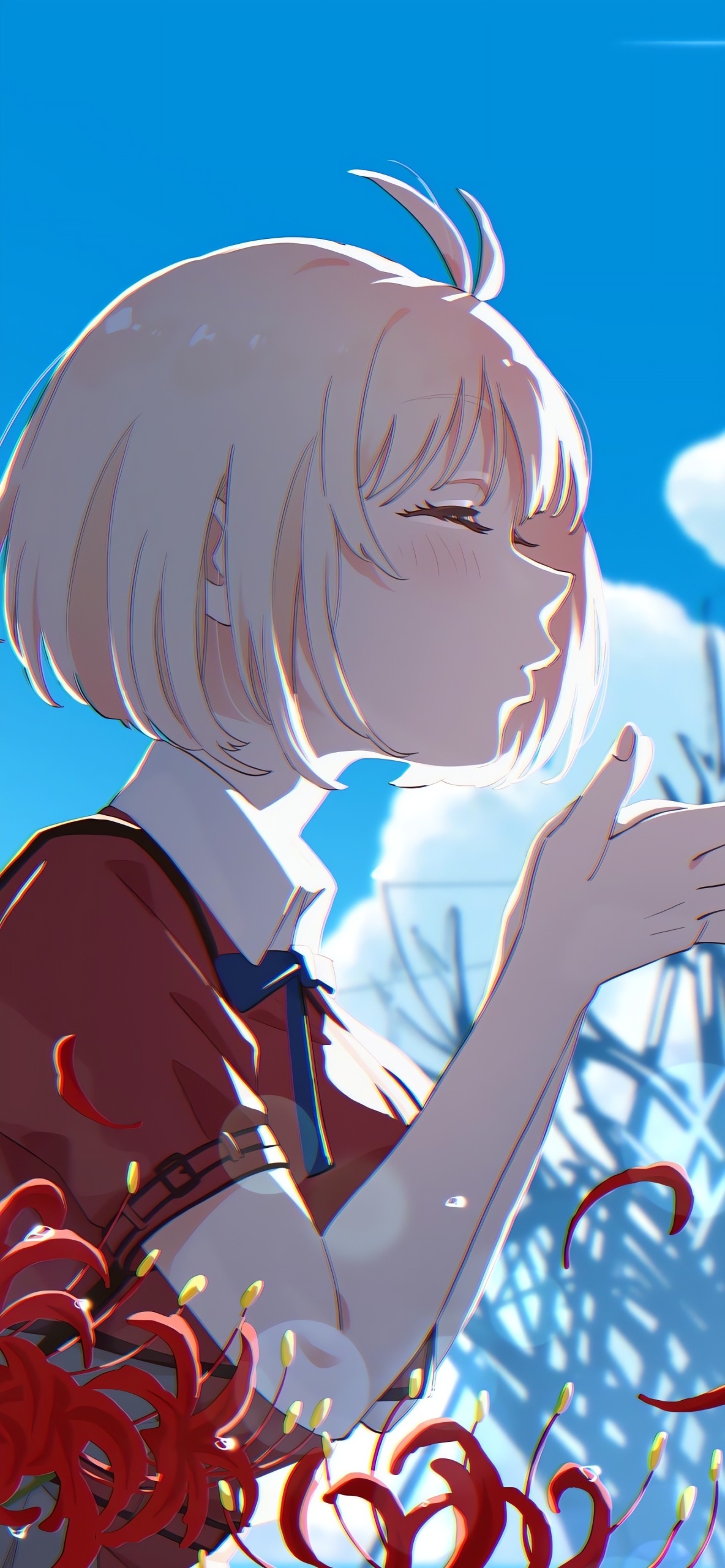 閉眼美少女
