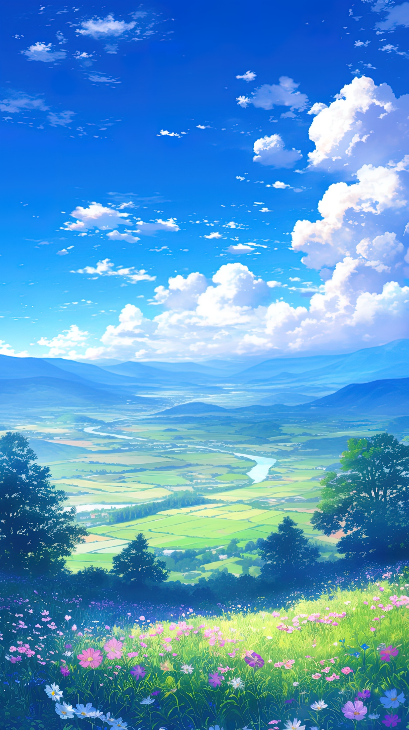 广袤的野花平原