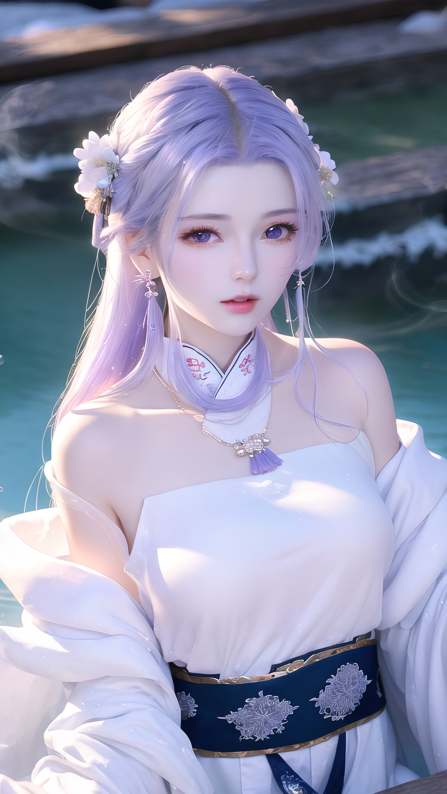 4K古風沐浴少女