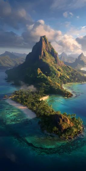 博拉博拉岛的晨光