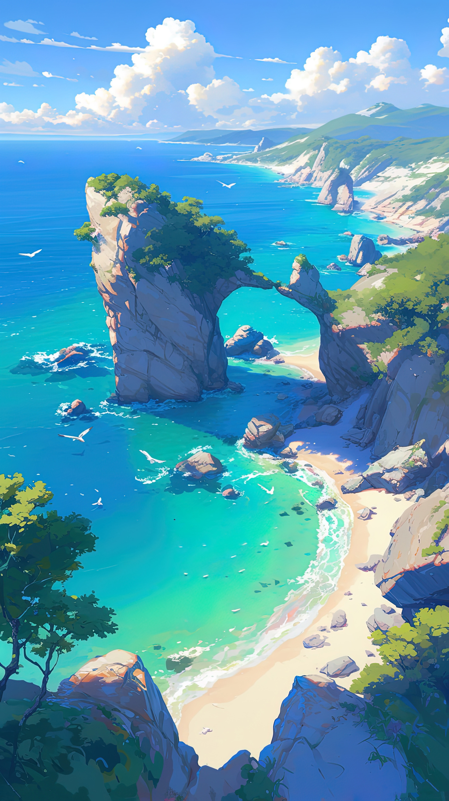 陡峭悬崖海岸线
