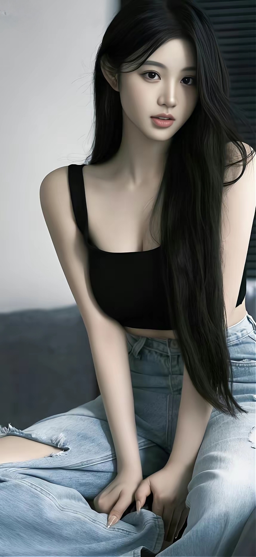 黑色長發少女