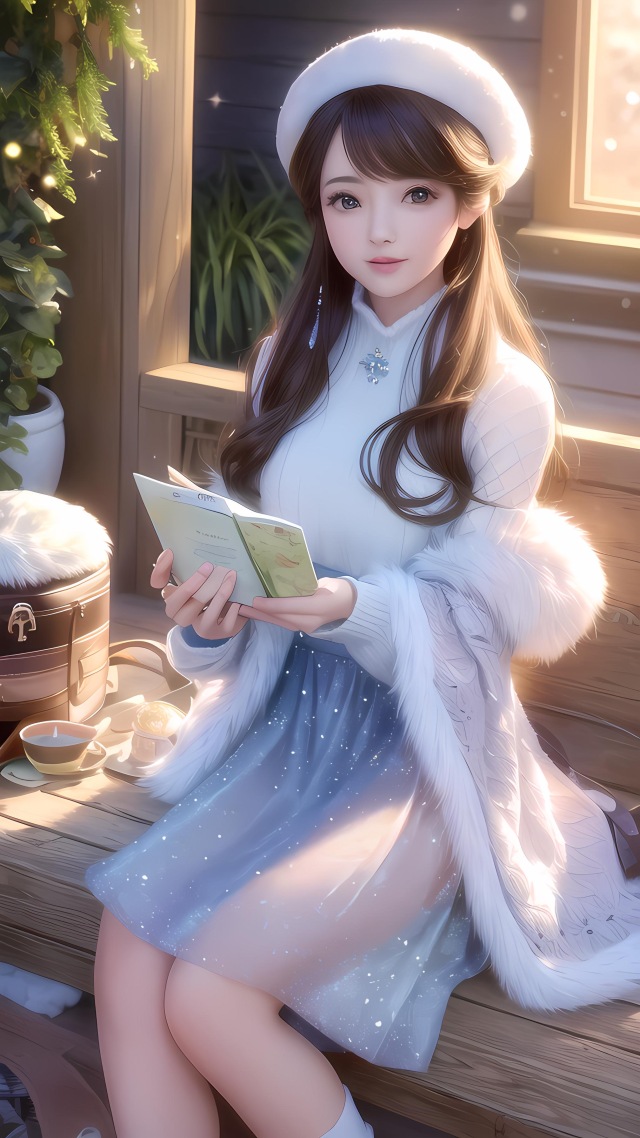國風看書美女