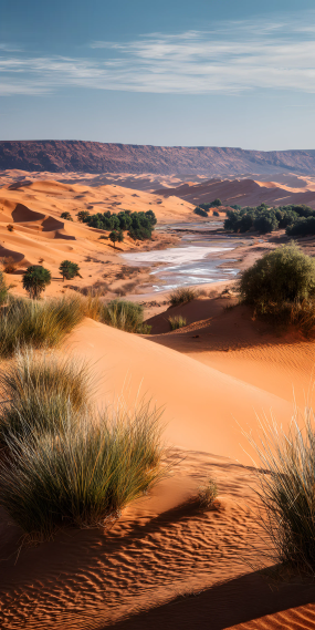 沙海藏绿洲，山河入画来