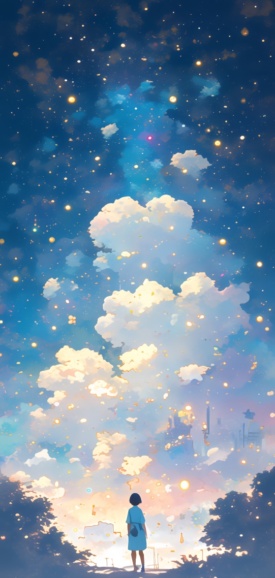 治愈星空(动漫手机静态壁纸) - 动漫手机壁纸下载 - 元气壁纸