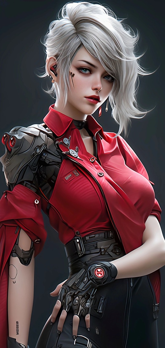 性感紅色白髮女神