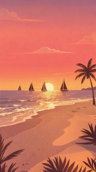 海边夕阳
