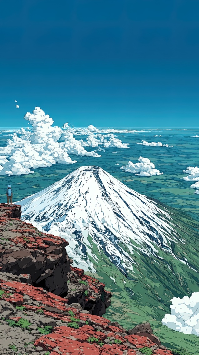俯瞰壮丽雪山
