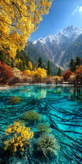 秋日秘境，九寨沟的梦幻之湖