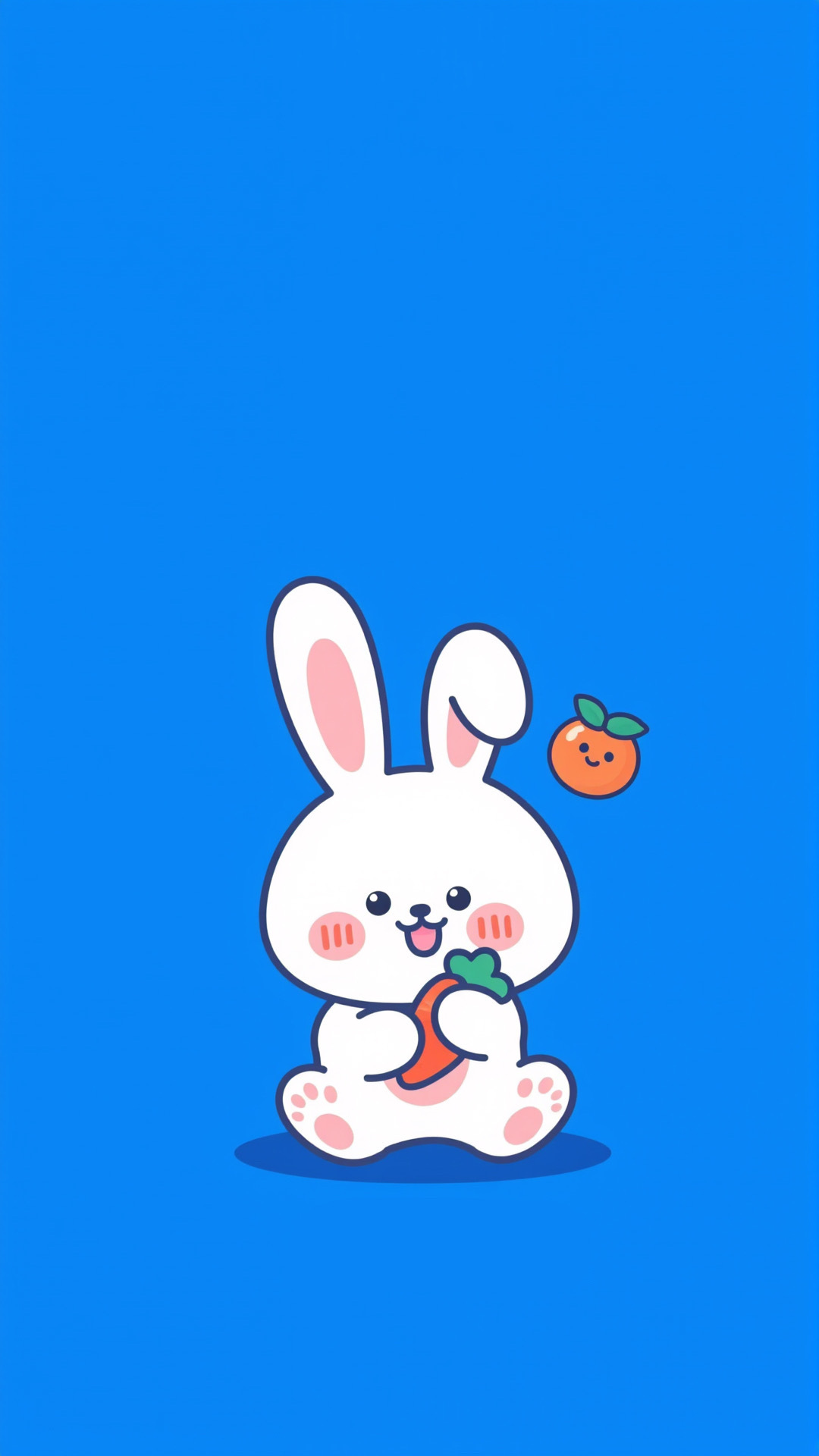 藍色背景可愛小兔