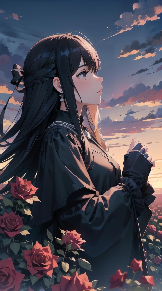 傍晚的女孩