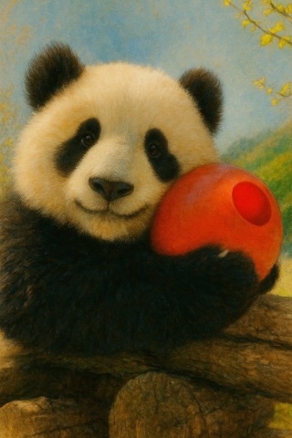 熊猫耍玩具
