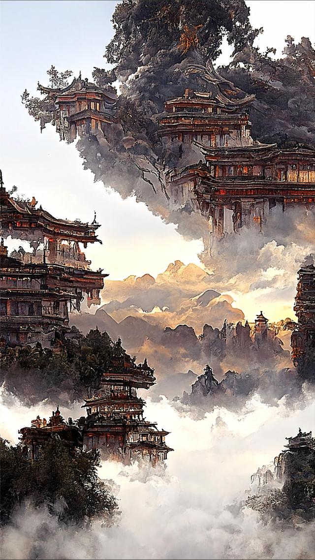 云雾缭绕-仙境(风景手机静态壁纸) - 风景手机壁纸下载 - 元气壁纸