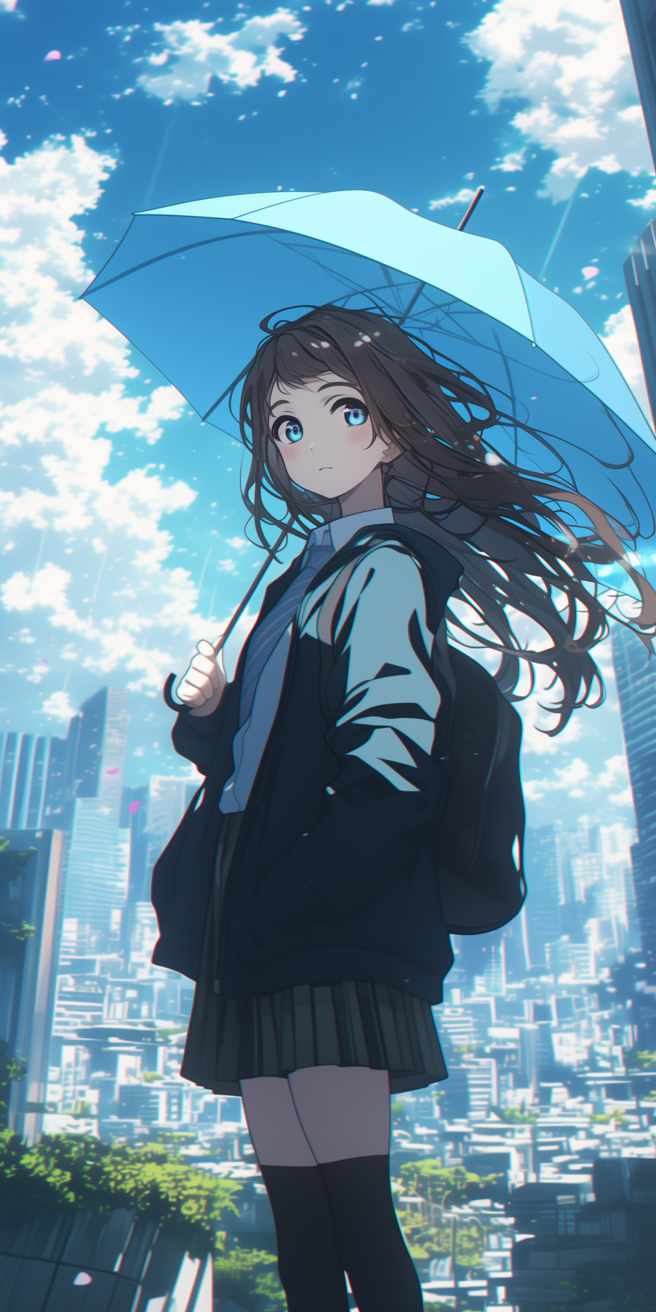 打傘的少女