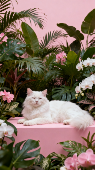 粉色氛围中的小猫1