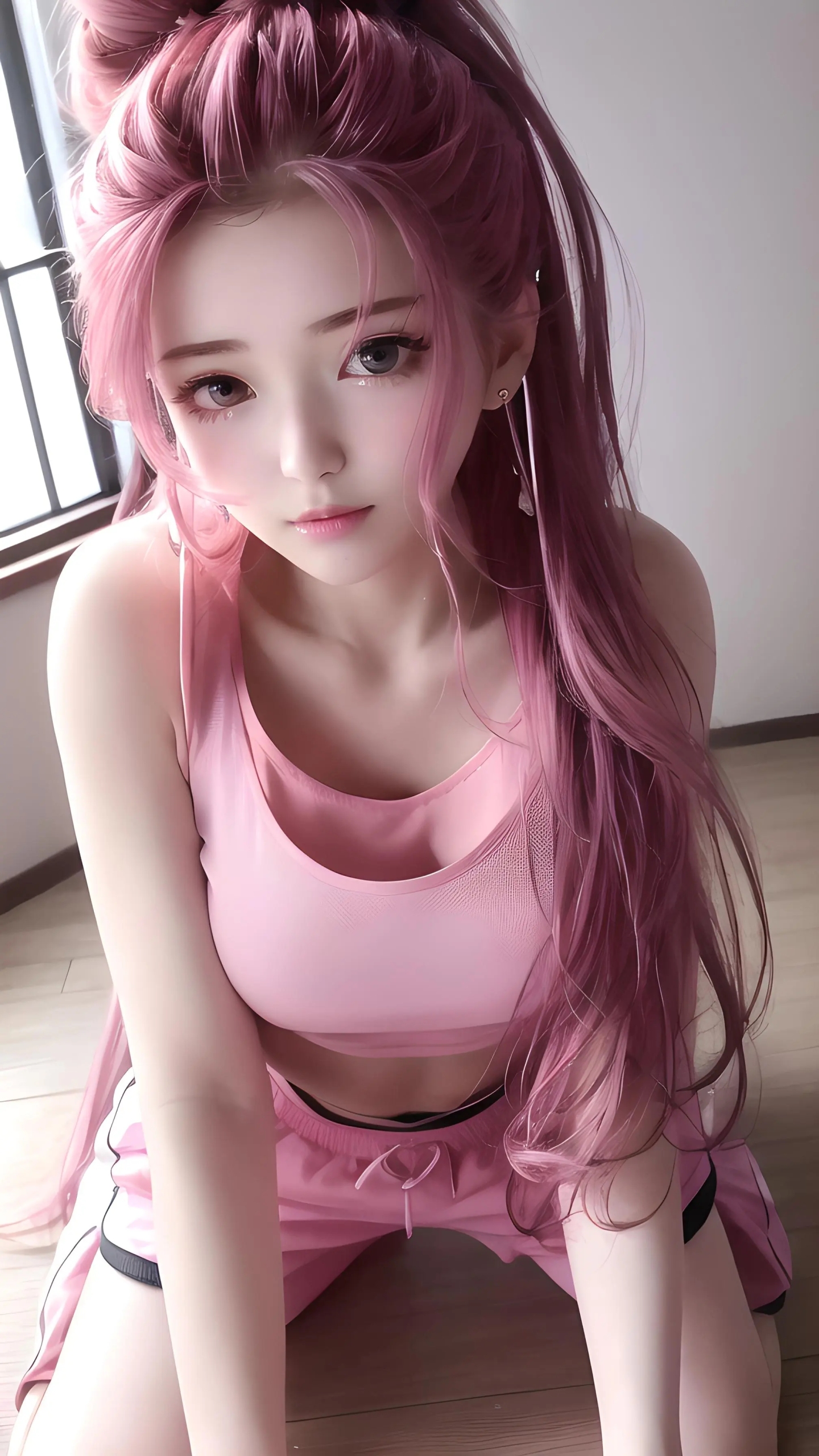 粉色美女