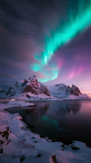 挪威冬季夜景