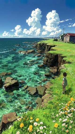 蓝天清新海岛海岸