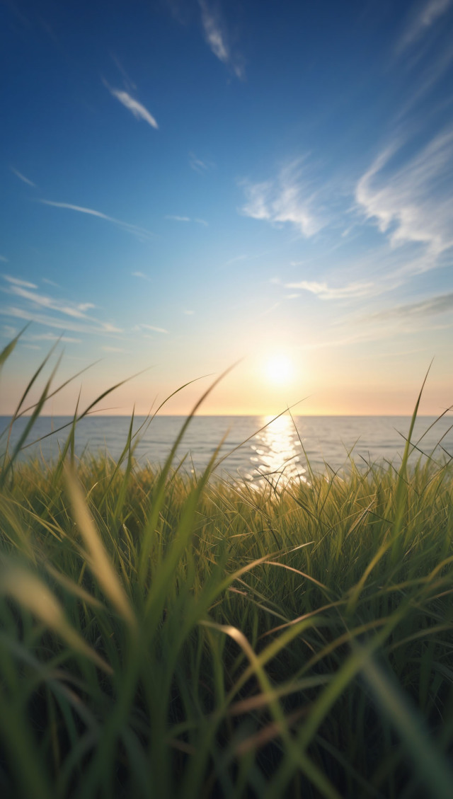 夕阳下的宁静海滩