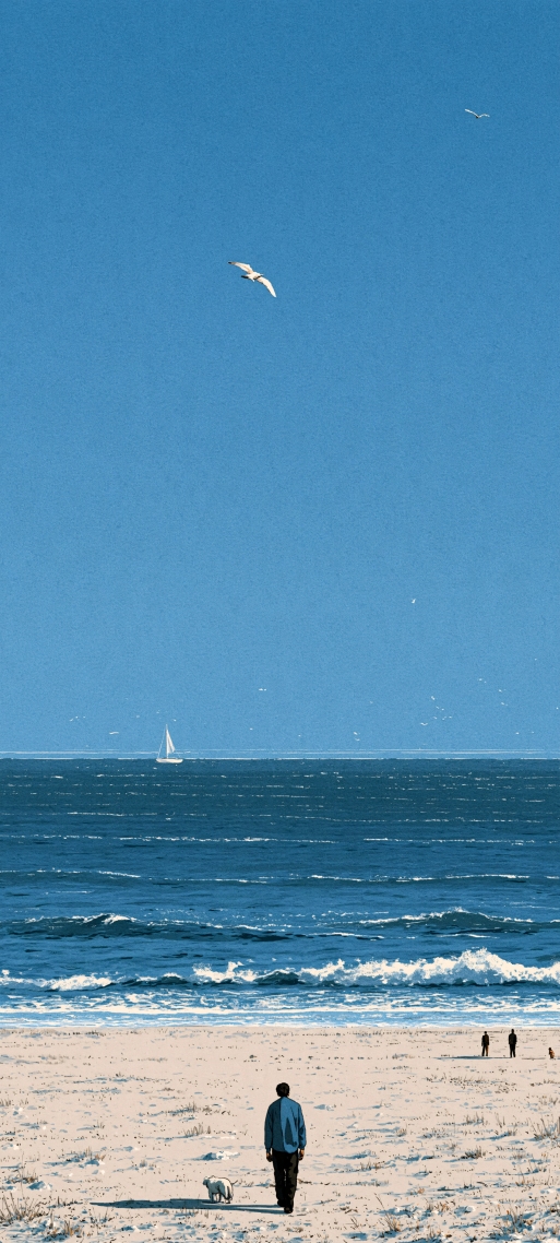 冬日海边漫步