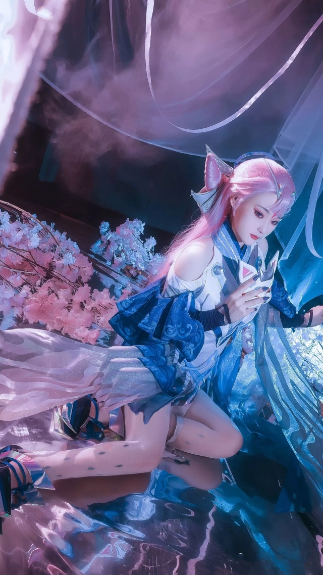 cos：王者荣耀里貂蝉的猫影幻舞『小橘子』微信背景壁纸