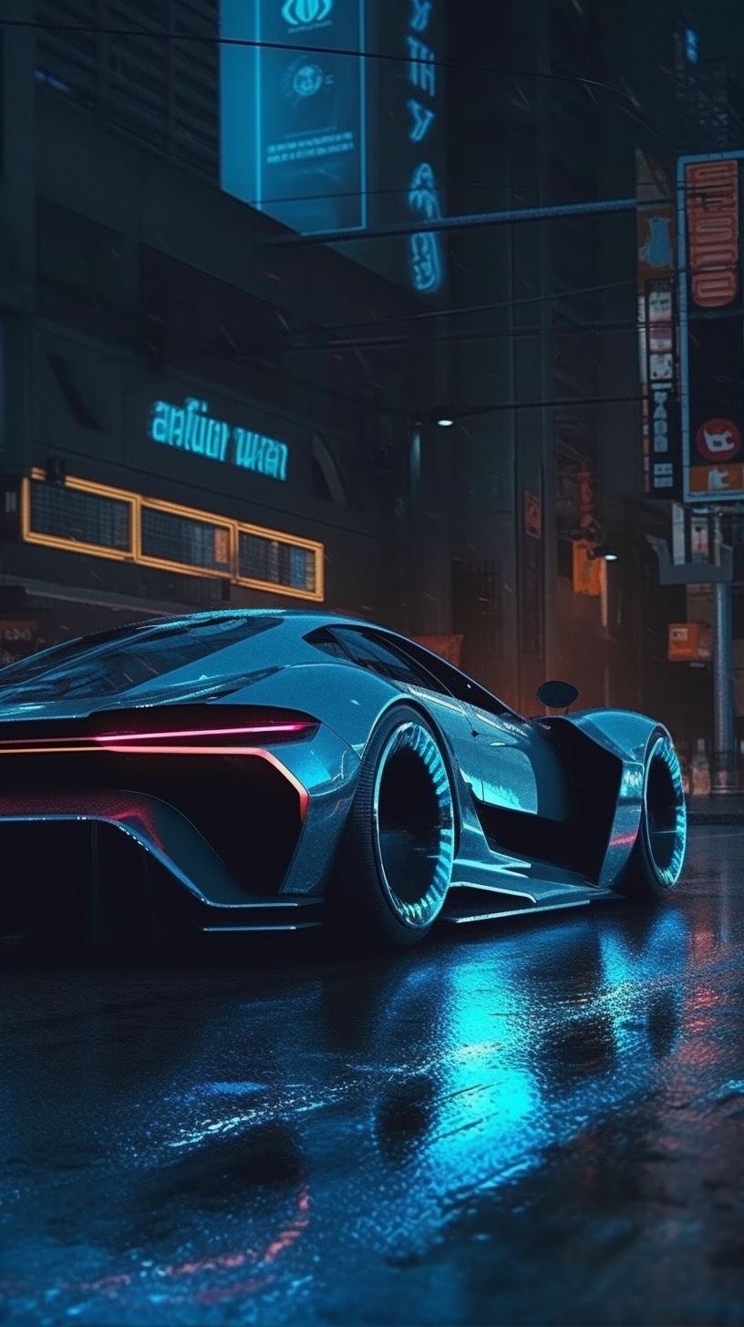賽博朋克風格未來汽車