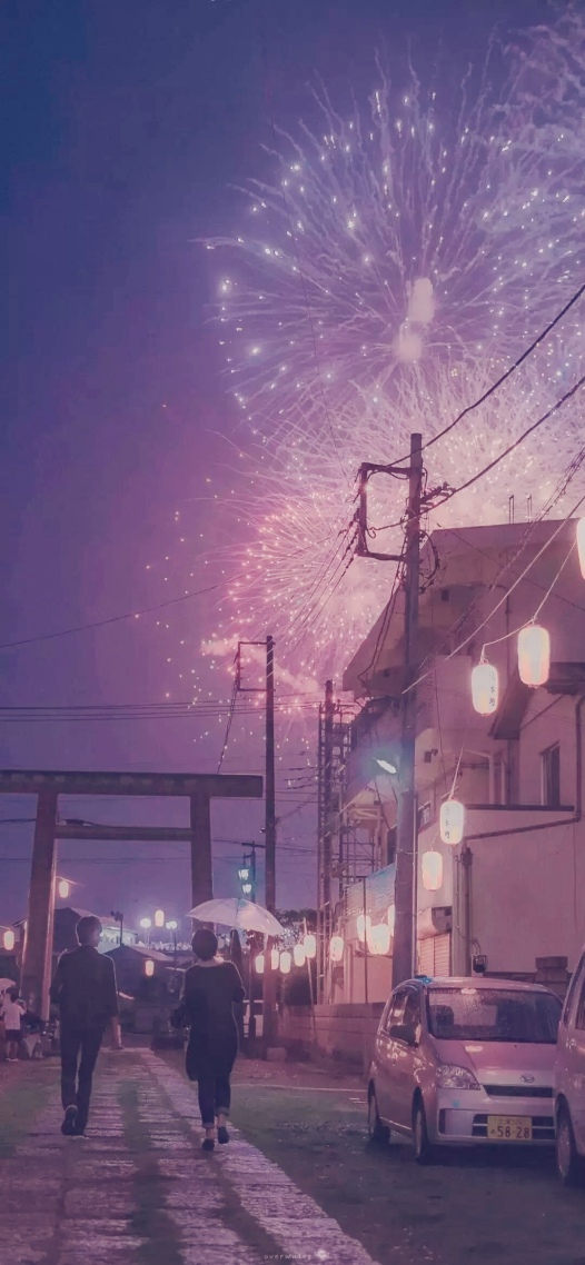 微信背景圖高清煙花夜景