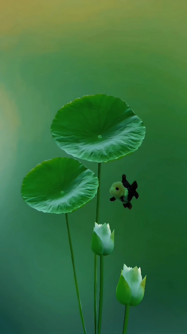 荷花和金鱼4k