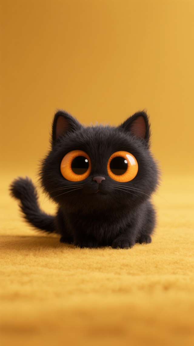毛茸茸小黑猫
