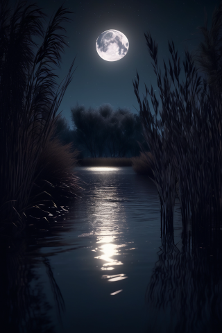 湖光夜色