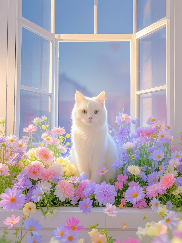 花海里的猫猫