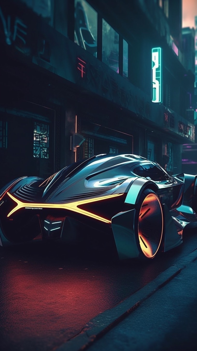 賽博朋克風格未來汽車