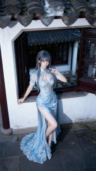 金绣倚窗2