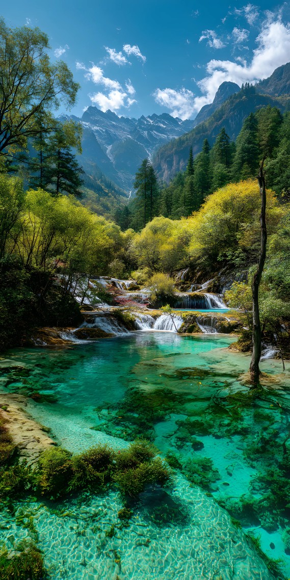 九寨仙境，碧水叠翠，秋韵天成