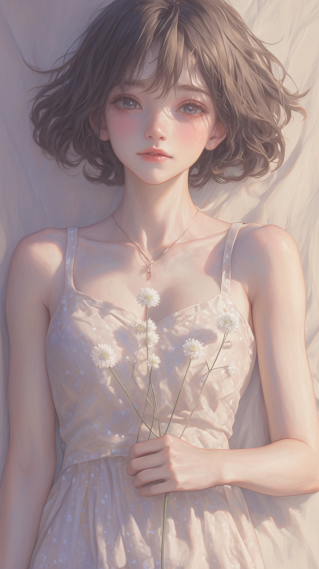 文艺鲜花女孩
