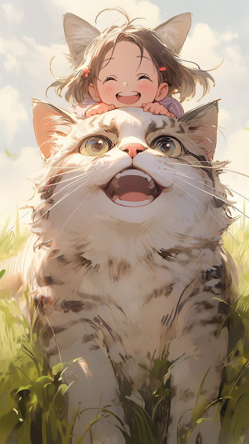 猫猫和小女孩