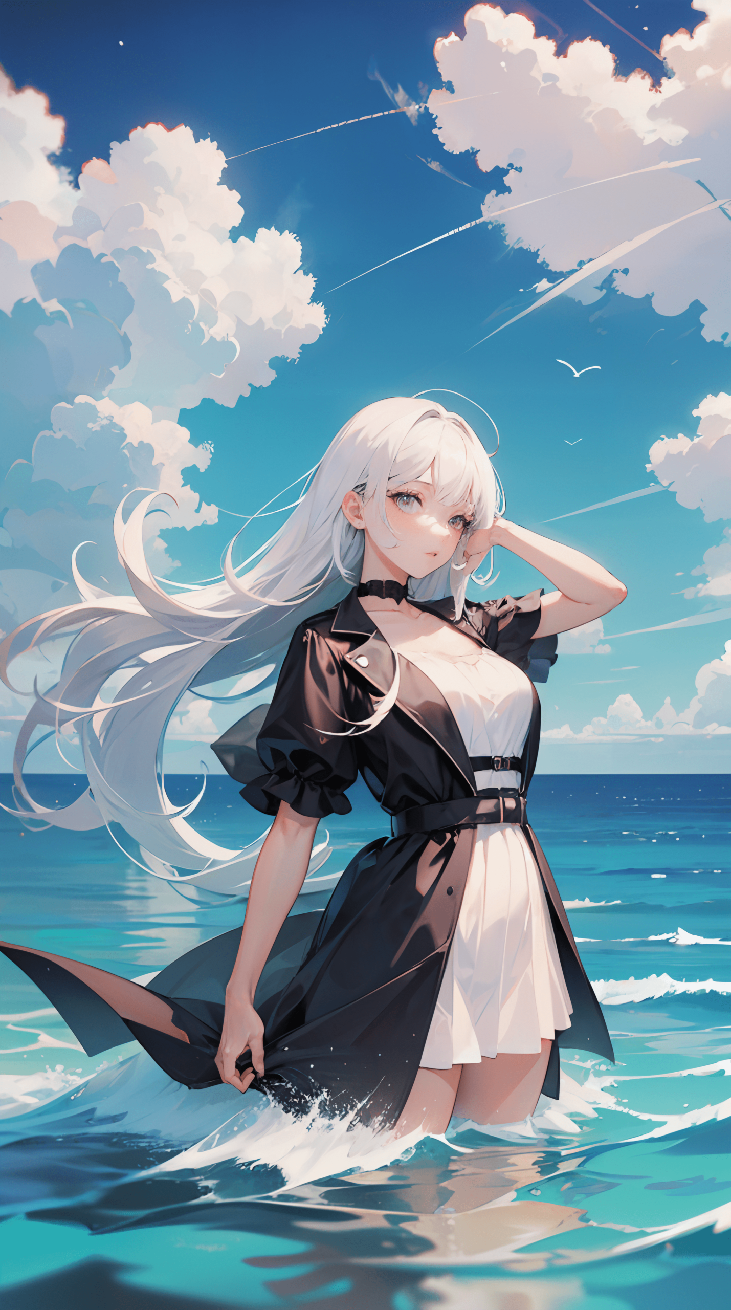 碧海晴空～白髮少女