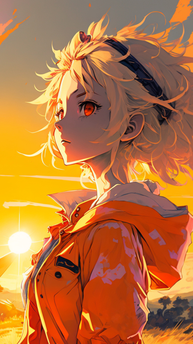 唯美夕陽少女