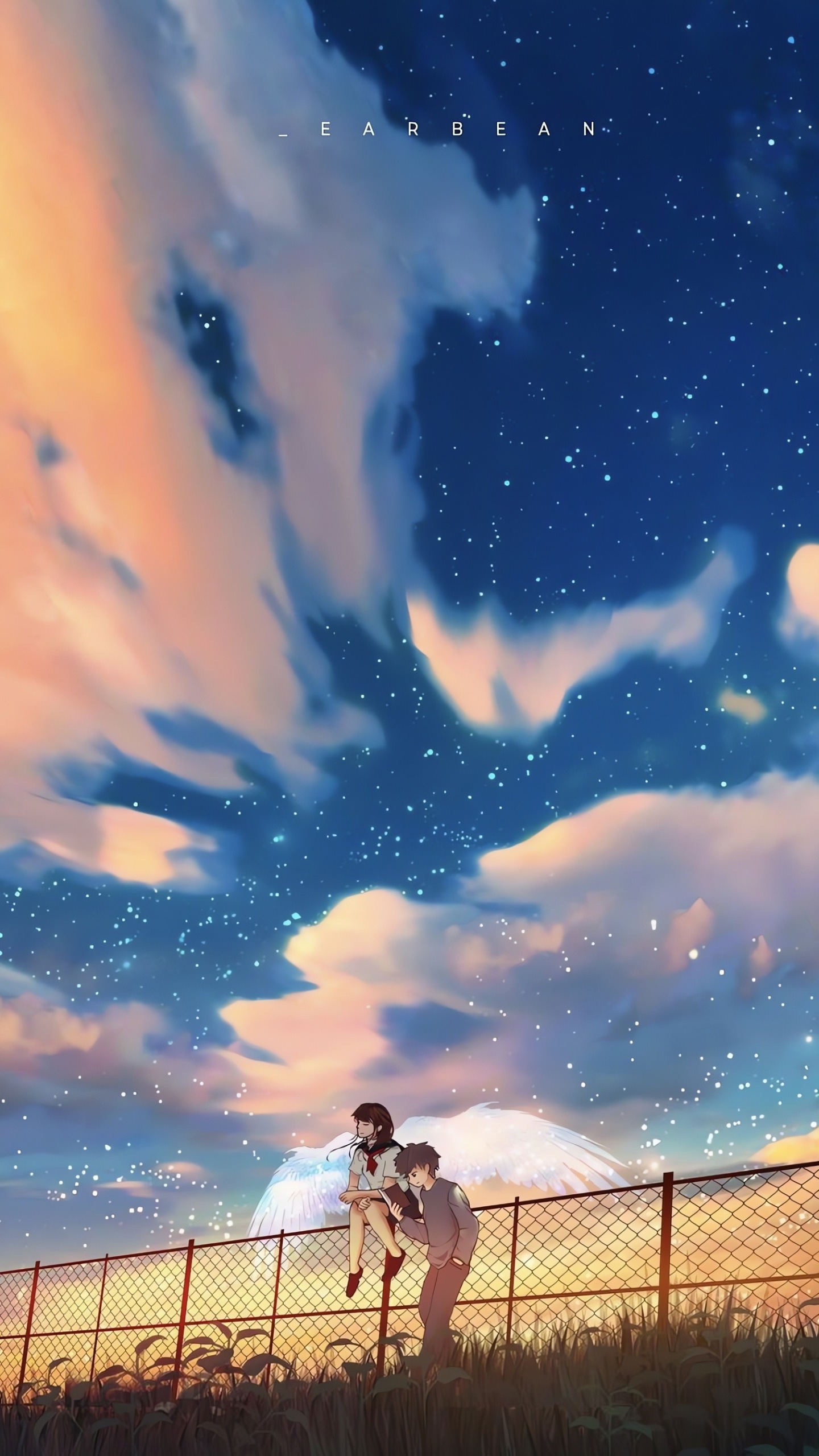 天空下的男孩女孩