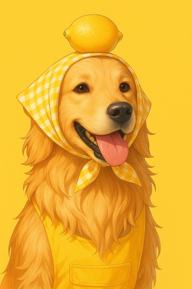 拉布拉多头顶柠檬