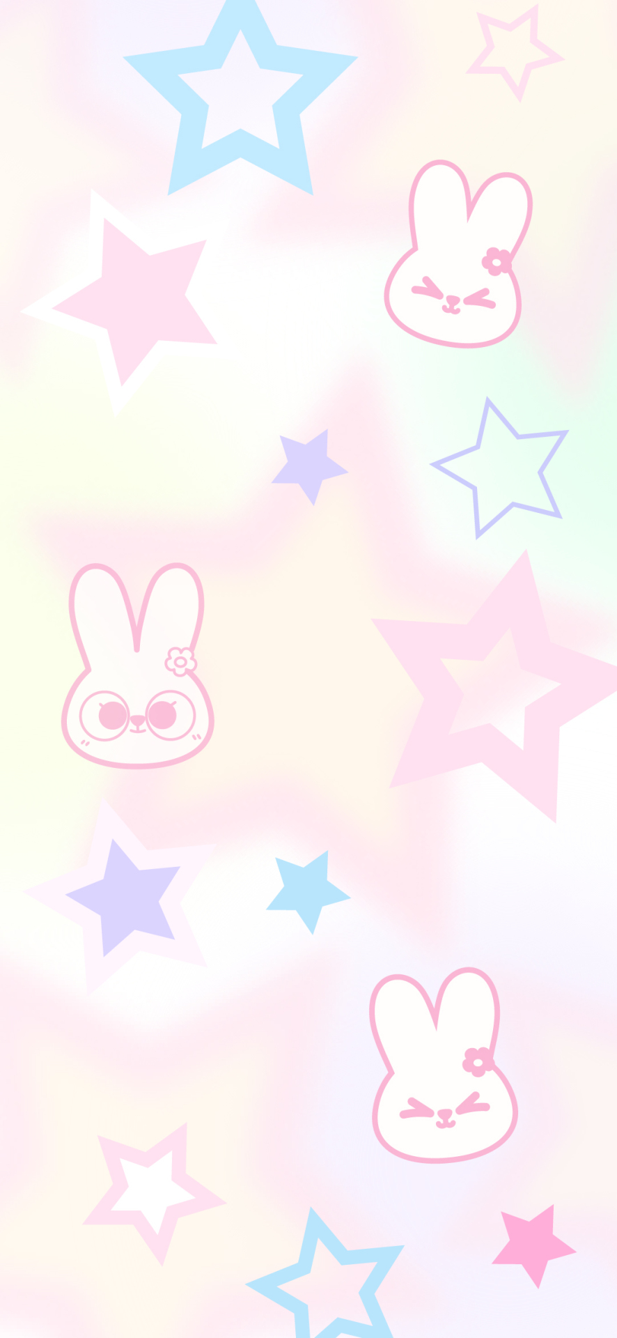 粉色清新星星兔