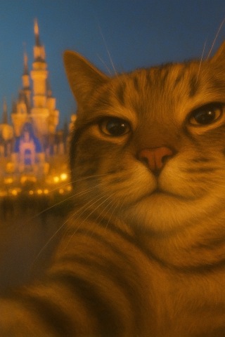迪士尼逛街猫咪