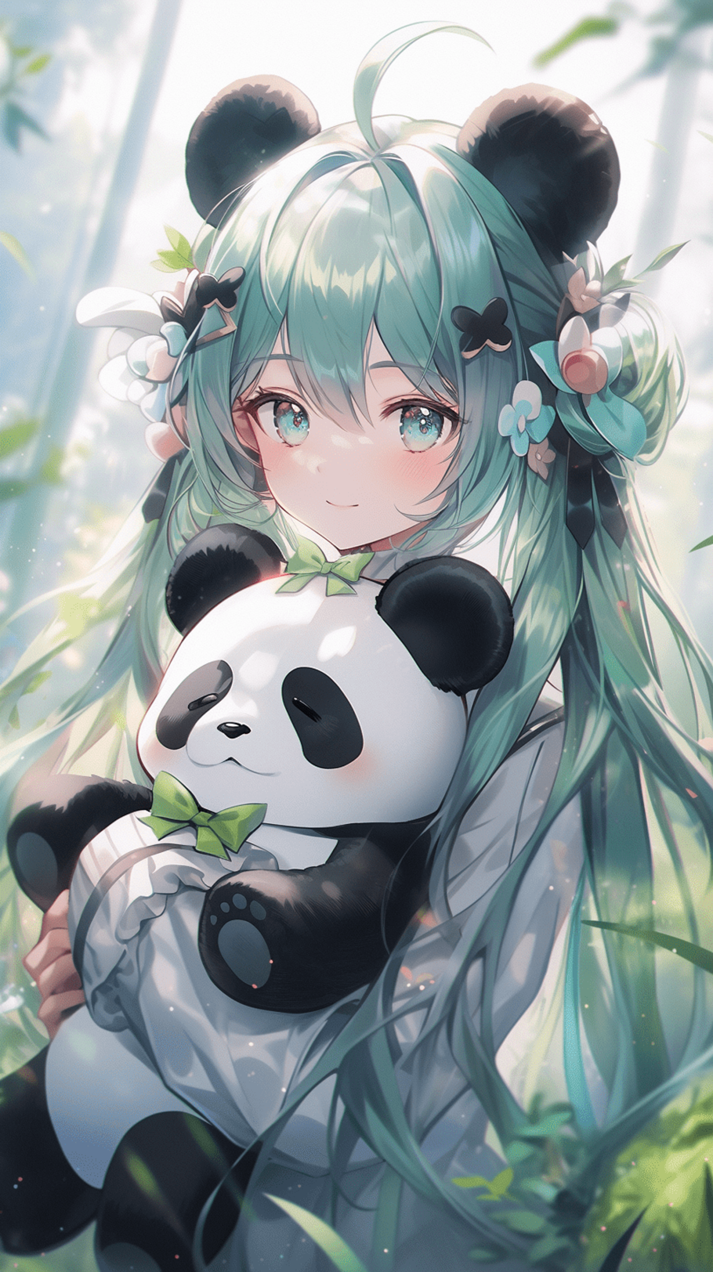 初音未來抱熊貓