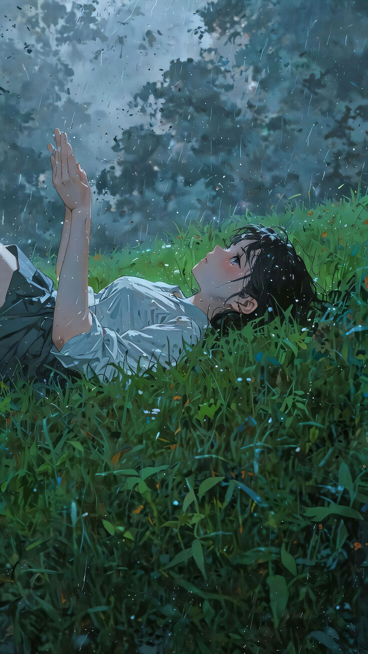草地的少女